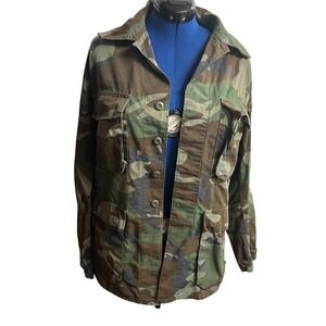 Mens Camouflage Military Style Jacket Button Up MEN XXS, W S/Med SEE DESCRIPTION